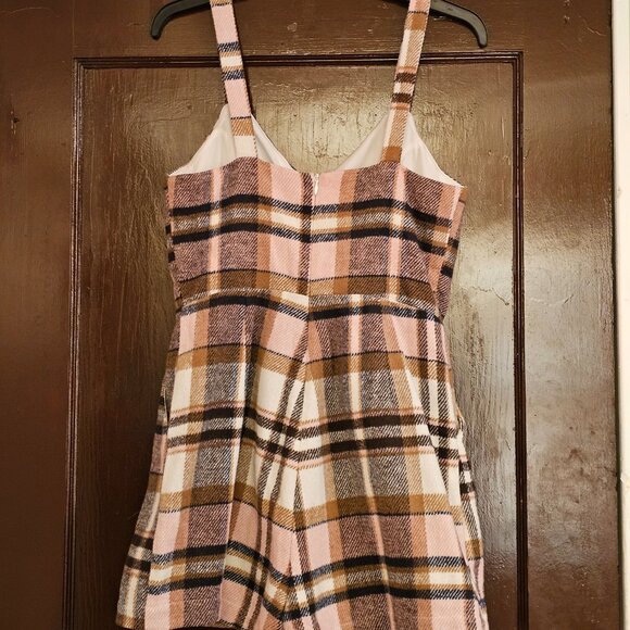Lulus Women's Skort Order Pink and Cream Plaid Sleeveless Romper (S) - Picture 7 of 12